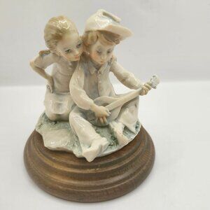 Rare Vintage Giuseppe Armani Children Playing Guitar Capodimonte Figurine